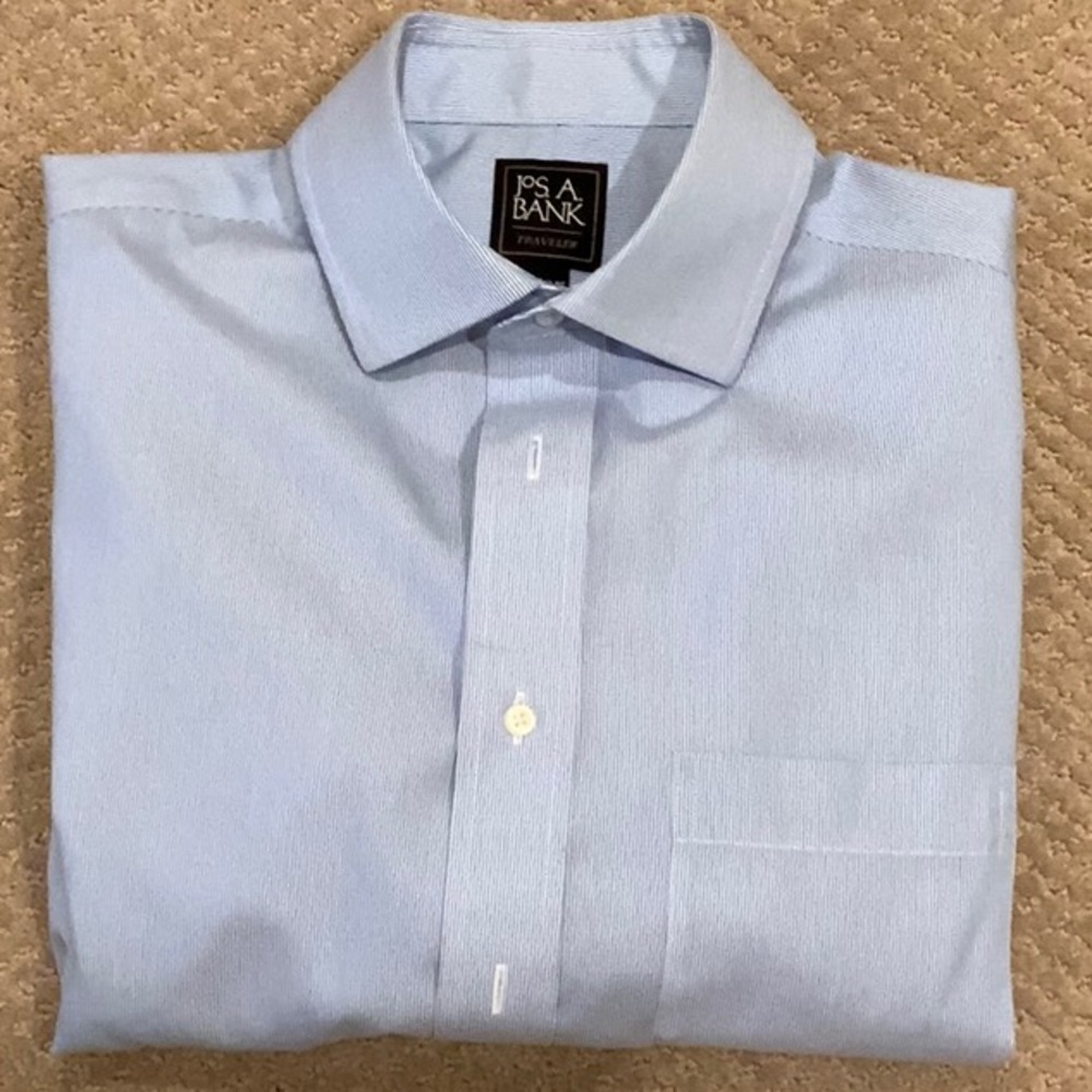 Classic men’s dress shirt - blue with white stripes